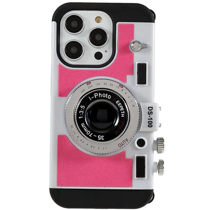 For iPhone 15 Pro Max Case with Lanyard Leather+TPU+PC Phone Cover Camera Design