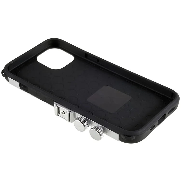 For iPhone 15 Plus Phone Case Vintage Style Camera Design Bump Proof Shell with Crossbody Strap
