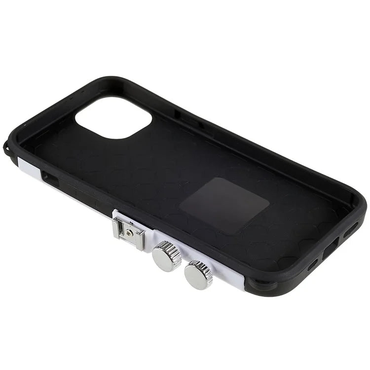 For iPhone 15 Plus Phone Case Vintage Style Camera Design Bump Proof Shell with Crossbody Strap