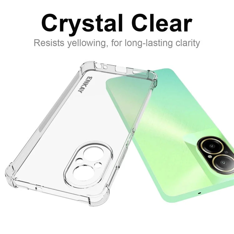 ENKAY HAT PRINCE For Realme C67 4G Clear Case Reinforced Corners TPU Mobile Phone Cover