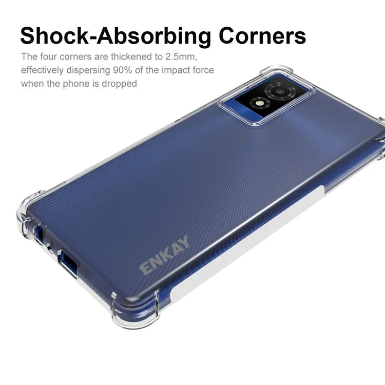ENKAY HAT PRINCE For TCL 501 Case Drop-resistant TPU Transparent Phone Cover