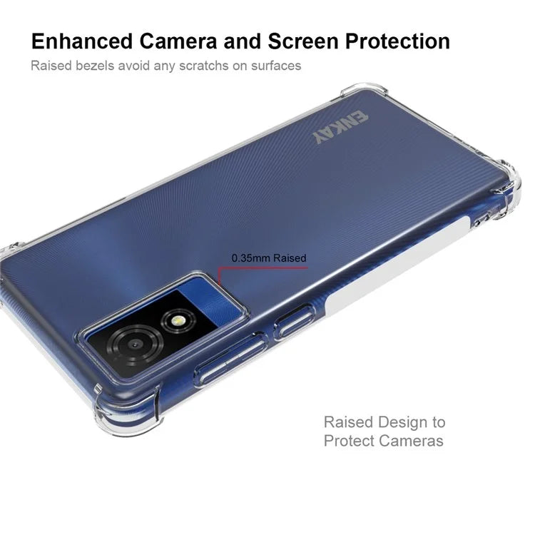 ENKAY HAT PRINCE For TCL 501 Case Drop-resistant TPU Transparent Phone Cover