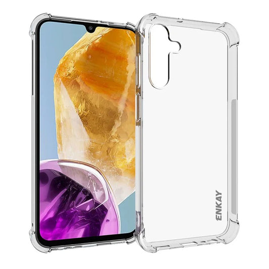 ENKAY HAT PRINCE For Samsung Galaxy F15 5G / M15 5G Clear Case Four Corners Reinforced TPU Phone Cover