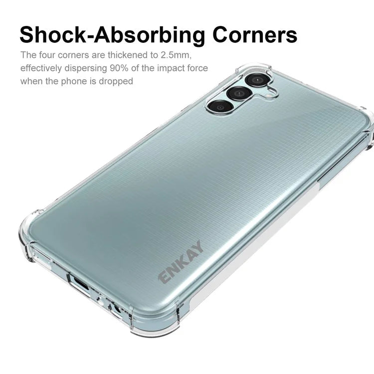 ENKAY HAT PRINCE For Samsung Galaxy F15 5G / M15 5G Clear Case Four Corners Reinforced TPU Phone Cover