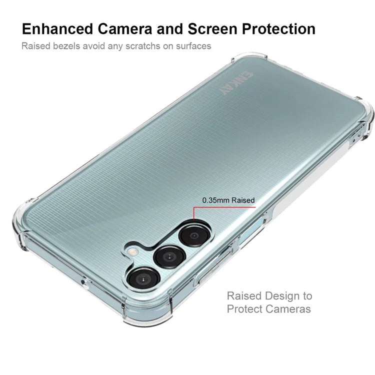 ENKAY HAT PRINCE For Samsung Galaxy F15 5G / M15 5G Clear Case Four Corners Reinforced TPU Phone Cover