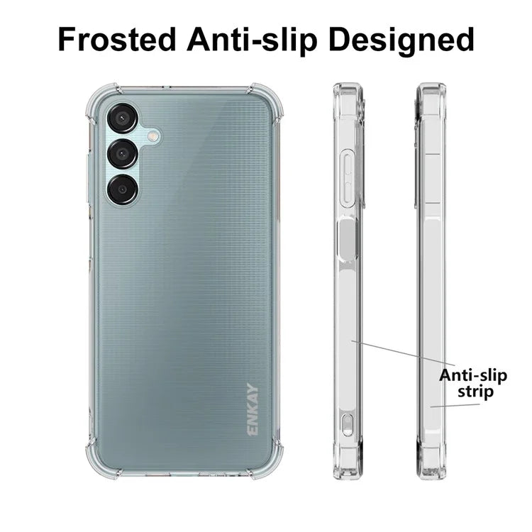 ENKAY HAT PRINCE For Samsung Galaxy F15 5G / M15 5G Clear Case Four Corners Reinforced TPU Phone Cover