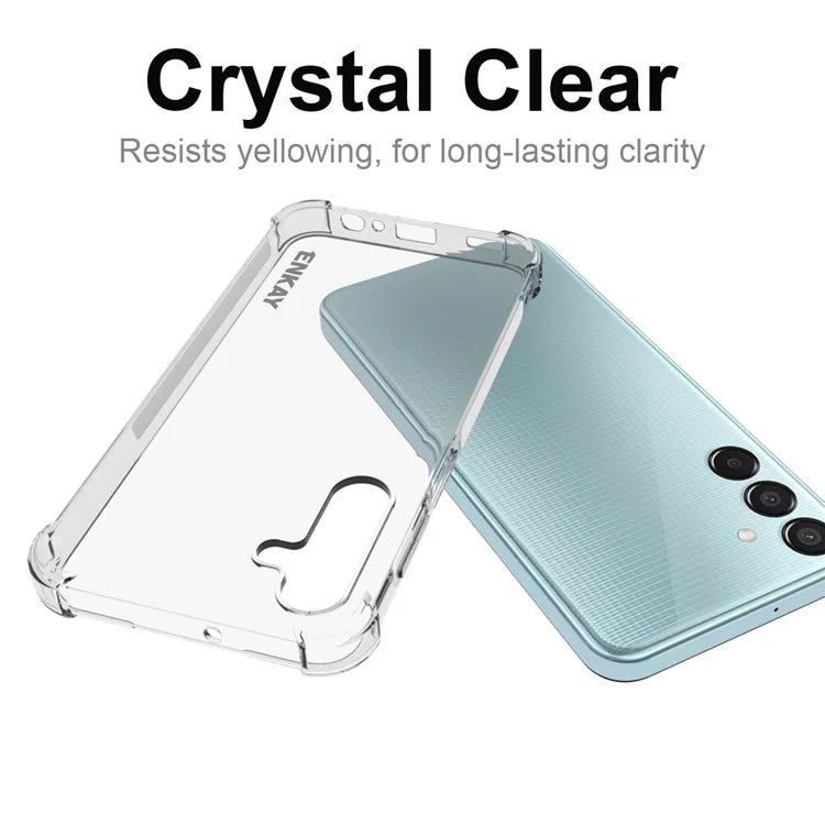 ENKAY HAT PRINCE For Samsung Galaxy F15 5G / M15 5G Clear Case Four Corners Reinforced TPU Phone Cover