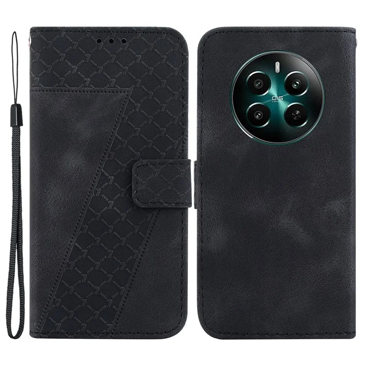 For Realme 12+ 5G / Narzo 70 Pro 5G Wallet Case 7-Shape PU Leather Protective Cover