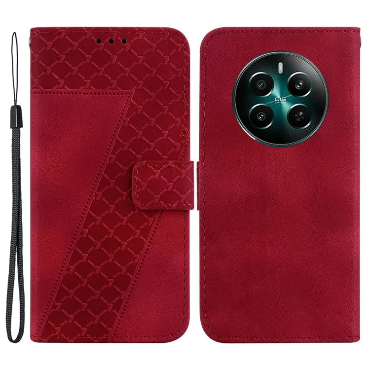 For Realme 12+ 5G / Narzo 70 Pro 5G Wallet Case 7-Shape PU Leather Protective Cover