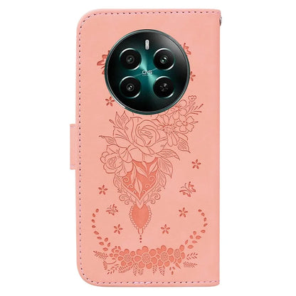 For Realme 12+ 5G / Narzo 70 Pro 5G Case PU Leather Flower Imprint Flip Wallet Cover