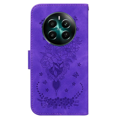 For Realme 12+ 5G / Narzo 70 Pro 5G Case PU Leather Flower Imprint Flip Wallet Cover