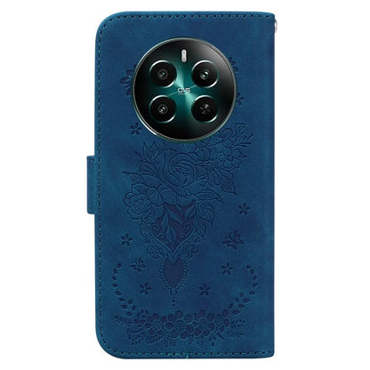 For Realme 12+ 5G / Narzo 70 Pro 5G Case PU Leather Flower Imprint Flip Wallet Cover