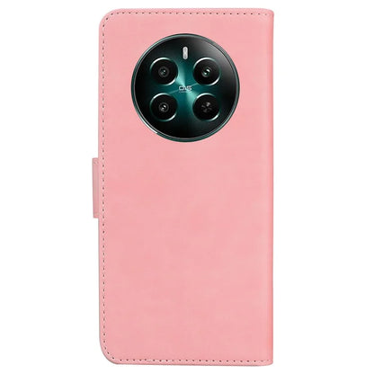 For Realme 12+ 5G / Narzo 70 Pro 5G Bump Proof Phone Cover Solid Color Leather Flip Stand Case