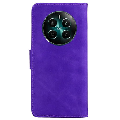 For Realme 12+ 5G / Narzo 70 Pro 5G Bump Proof Phone Cover Solid Color Leather Flip Stand Case