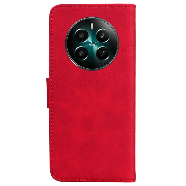 For Realme 12+ 5G / Narzo 70 Pro 5G Bump Proof Phone Cover Solid Color Leather Flip Stand Case