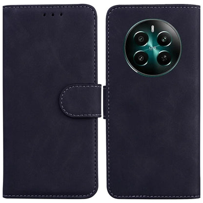 For Realme 12+ 5G / Narzo 70 Pro 5G Bump Proof Phone Cover Solid Color Leather Flip Stand Case