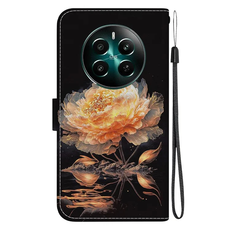 For Realme 12+ 5G / Narzo 70 Pro 5G Wallet Case Pattern Printed Anti-scratch Leather Phone Cover