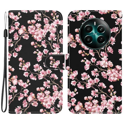For Realme 12+ 5G / Narzo 70 Pro 5G Wallet Case Pattern Printed Anti-scratch Leather Phone Cover