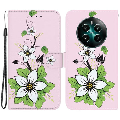 For Realme 12+ 5G / Narzo 70 Pro 5G Wallet Case Pattern Printed Anti-scratch Leather Phone Cover