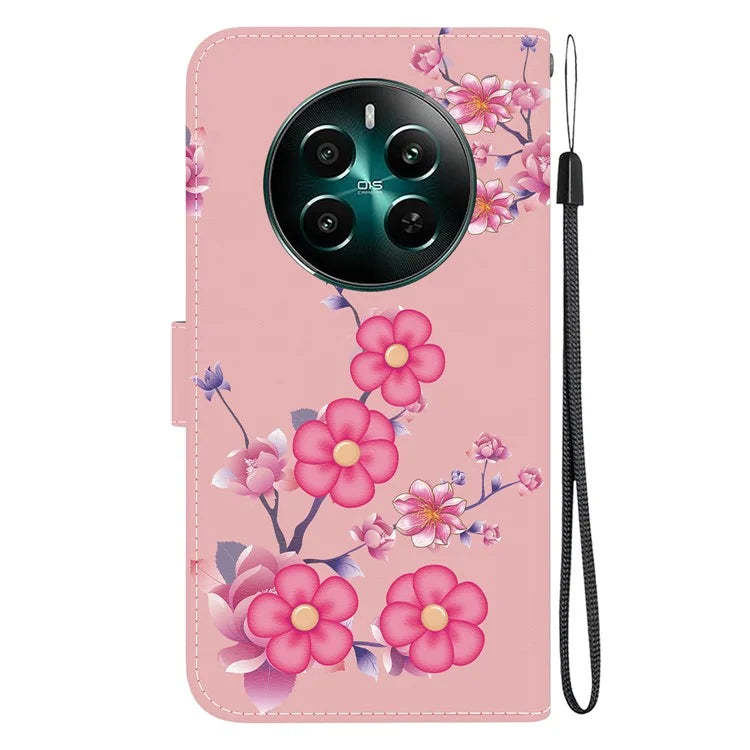 For Realme 12+ 5G / Narzo 70 Pro 5G Wallet Case Pattern Printed Anti-scratch Leather Phone Cover