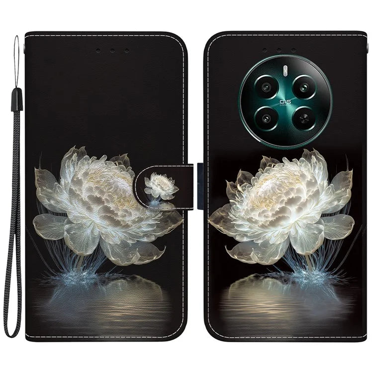 For Realme 12+ 5G / Narzo 70 Pro 5G Wallet Case Pattern Printed Anti-scratch Leather Phone Cover