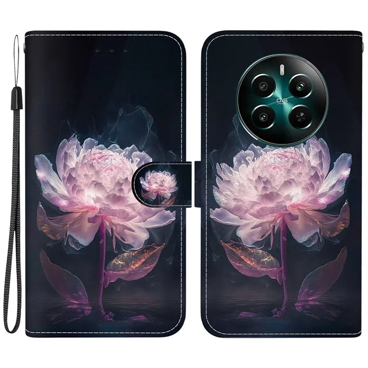 For Realme 12+ 5G / Narzo 70 Pro 5G Wallet Case Pattern Printed Anti-scratch Leather Phone Cover