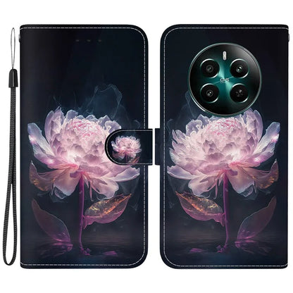 For Realme 12+ 5G / Narzo 70 Pro 5G Wallet Case Pattern Printed Anti-scratch Leather Phone Cover