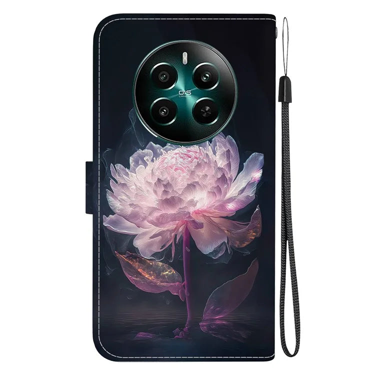 For Realme 12+ 5G / Narzo 70 Pro 5G Wallet Case Pattern Printed Anti-scratch Leather Phone Cover