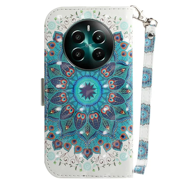 For Realme 12+ 5G / Narzo 70 Pro 5G Wallet Case Pattern Printing Phone Leather Cover