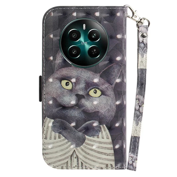 For Realme 12+ 5G / Narzo 70 Pro 5G Wallet Case Pattern Printing Phone Leather Cover