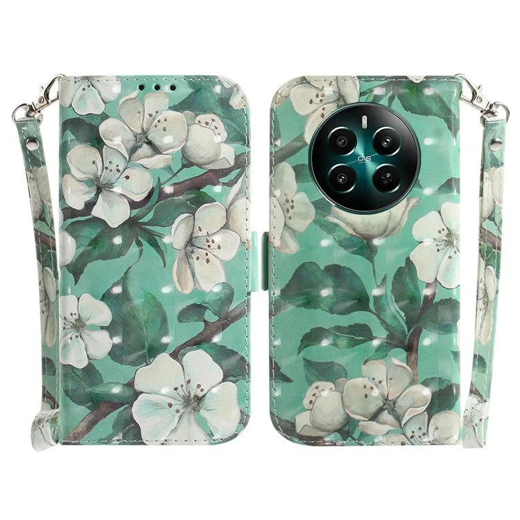 For Realme 12+ 5G / Narzo 70 Pro 5G Wallet Case Pattern Printing Phone Leather Cover