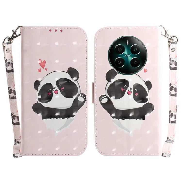 For Realme 12+ 5G / Narzo 70 Pro 5G Wallet Case Pattern Printing Phone Leather Cover