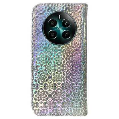 For Realme 12+ 5G / Narzo 70 Pro 5G Case Leather Phone Cover Dazzling Flower Pattern
