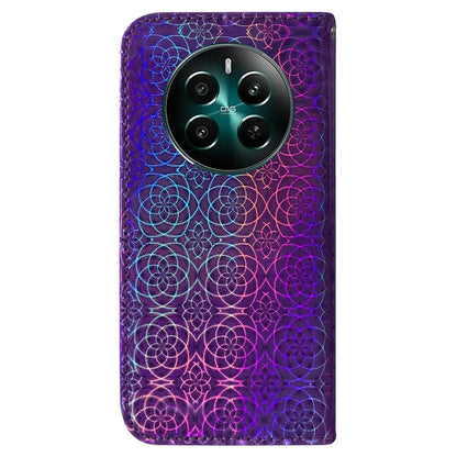 For Realme 12+ 5G / Narzo 70 Pro 5G Case Leather Phone Cover Dazzling Flower Pattern