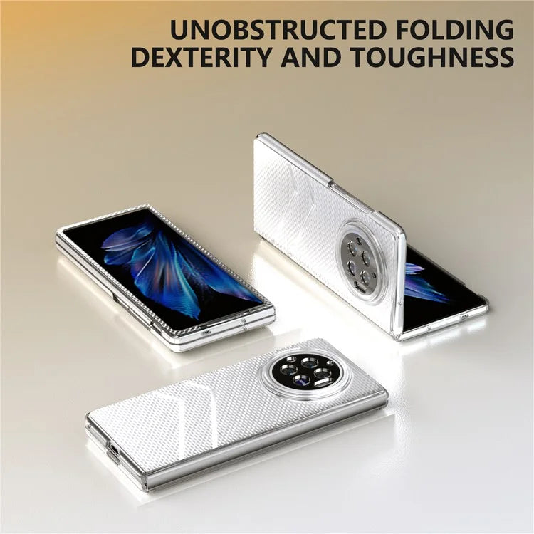 For vivo X Fold3 Clear Case Wave Texture Matte Hard PC Protective Phone Cover