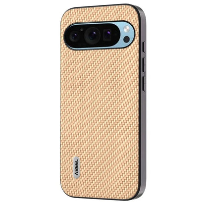 ABEEL For Google Pixel 9 / Pixel 9 Pro Case Leather Coated PC+TPU Phone Cover Carbon Fiber Texture