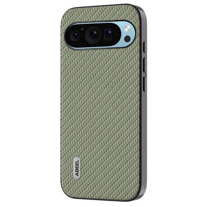 ABEEL For Google Pixel 9 / Pixel 9 Pro Case Leather Coated PC+TPU Phone Cover Carbon Fiber Texture