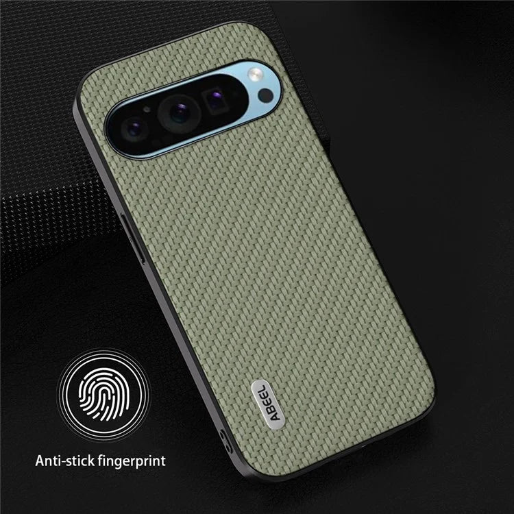ABEEL For Google Pixel 9 / Pixel 9 Pro Case Leather Coated PC+TPU Phone Cover Carbon Fiber Texture