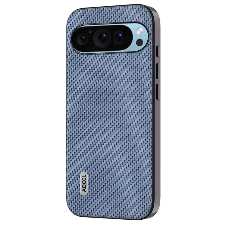 ABEEL For Google Pixel 9 / Pixel 9 Pro Case Leather Coated PC+TPU Phone Cover Carbon Fiber Texture