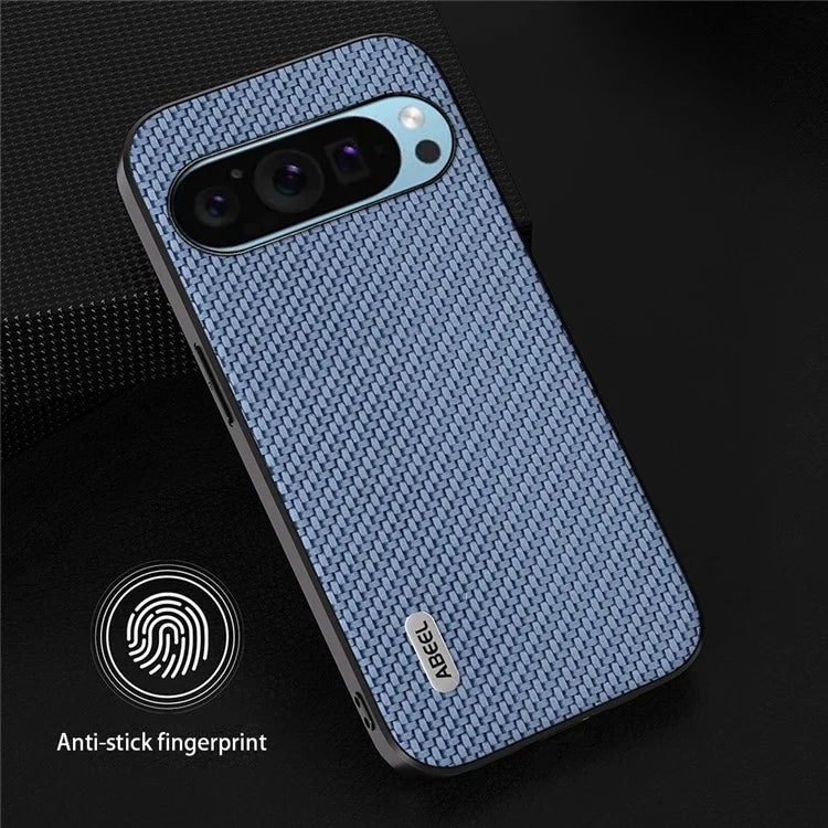 ABEEL For Google Pixel 9 / Pixel 9 Pro Case Leather Coated PC+TPU Phone Cover Carbon Fiber Texture