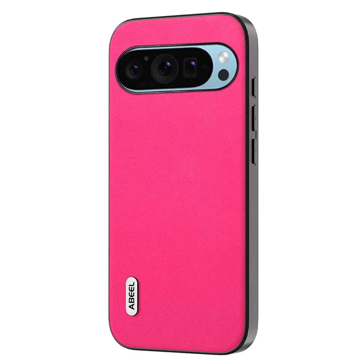ABEEL For Google Pixel 9 / Pixel 9 Pro Phone Case Textured Leather Coated PC+TPU Back Cover