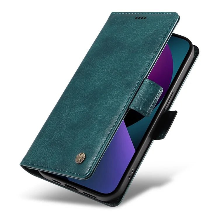 YIKATU YK-007 For iPhone 13 Wallet Case Litchi Texture Leather Stand Phone Cover