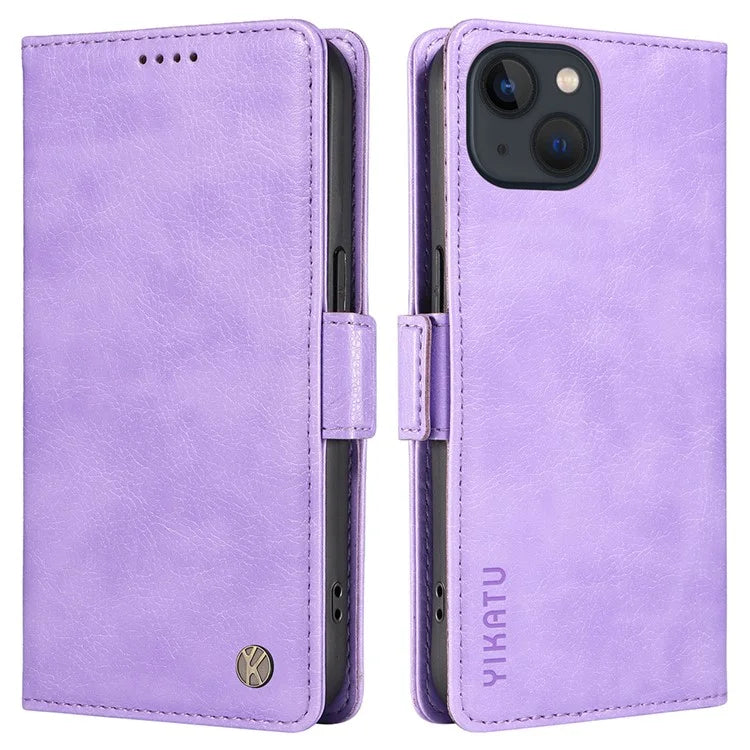 YIKATU YK-007 For iPhone 13 Wallet Case Litchi Texture Leather Stand Phone Cover