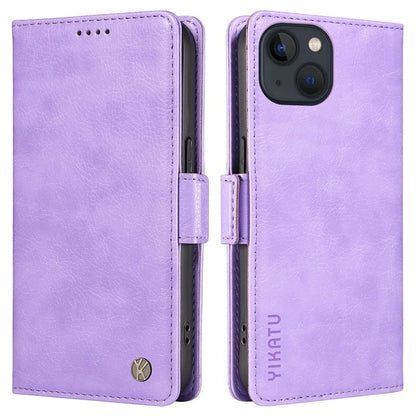 YIKATU YK-007 For iPhone 13 Wallet Case Litchi Texture Leather Stand Phone Cover