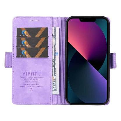 YIKATU YK-007 For iPhone 13 Wallet Case Litchi Texture Leather Stand Phone Cover