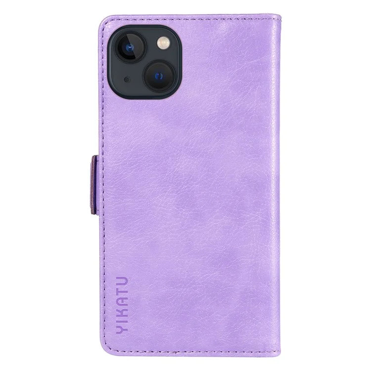 YIKATU YK-007 For iPhone 13 Wallet Case Litchi Texture Leather Stand Phone Cover