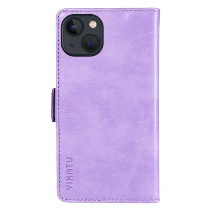 YIKATU YK-007 For iPhone 13 Wallet Case Litchi Texture Leather Stand Phone Cover