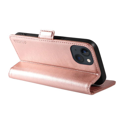 YIKATU YK-007 For iPhone 13 Wallet Case Litchi Texture Leather Stand Phone Cover