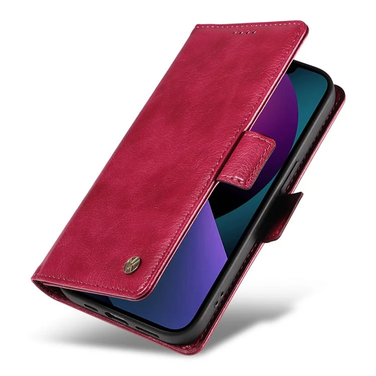 YIKATU YK-007 For iPhone 13 Wallet Case Litchi Texture Leather Stand Phone Cover