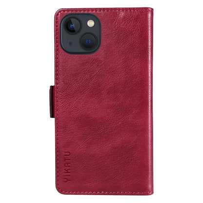 YIKATU YK-007 For iPhone 13 Wallet Case Litchi Texture Leather Stand Phone Cover
